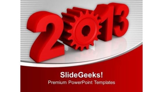 Red 2013 New Year Targets Achievement PowerPoint Templates Ppt Backgrounds For Slides 0113