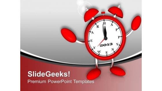Red Alarm Clock Midnight New Year PowerPoint Templates Ppt Backgrounds For Slides 0113 Red Alarm Clock Midnight New Year PowerPoint Templates Ppt Backgrounds For Slides 0113