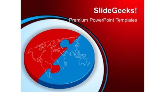 Red And Blue Puzzle Global PowerPoint Templates And PowerPoint Themes 0412