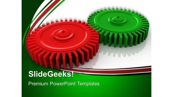 Red And Green Gears Industrial PowerPoint Templates And PowerPoint Themes 0512
