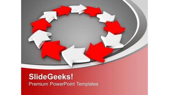 Red And White Arrows Interconnection PowerPoint Templates Ppt Backgrounds For Slides 0313