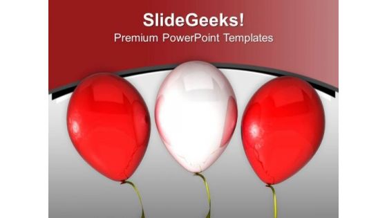 Red And White Balloons For Theme Party PowerPoint Templates Ppt Backgrounds For Slides 0513