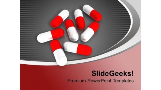 Red And White Capsules Medical Concept PowerPoint Templates Ppt Backgrounds For Slides 0713