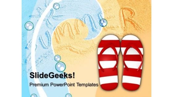 Red And White Stripy Footwear PowerPoint Templates And PowerPoint Themes 1012