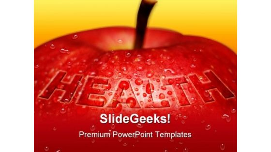 Red Apple Health Concept Medical PowerPoint Backgrounds And Templates 1210