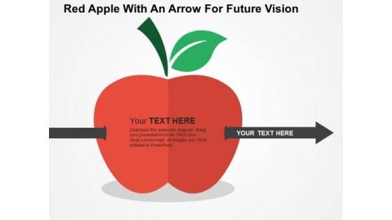 Red Apple With An Arrow For Future Vision PowerPoint Template
