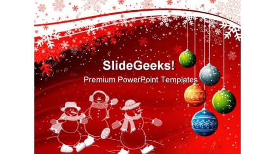 Red Background Christmas PowerPoint Template 0610