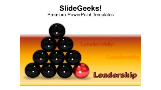 Red Ball Leads Other Balls Leadership PowerPoint Templates Ppt Backgrounds For Slides 0213