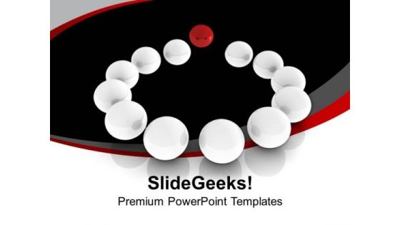 Red Ball Standing Out White Balls PowerPoint Templates Ppt Backgrounds For Slides 0313