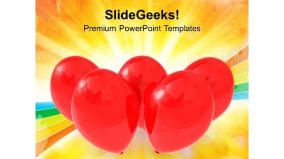 Red Balloons Party Events PowerPoint Templates Ppt Backgrounds For Slides 1212