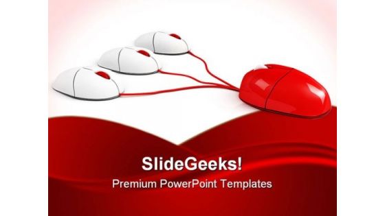 Red Big Boss Mouse Leading Leadership PowerPoint Themes And PowerPoint Slides 0411