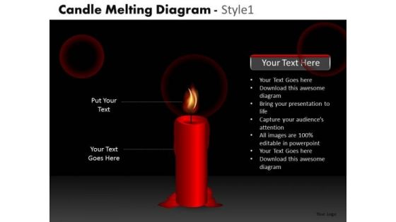 Red Candle Melting Diagram PowerPoint Slides And Ppt Diagram Templates