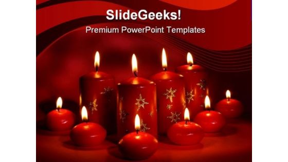 Red Candles Christmas PowerPoint Template 0610