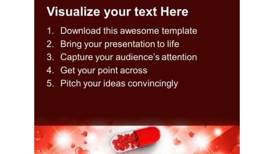 Red Capsule With Red Hearts PowerPoint Templates Ppt Backgrounds For Slides 0213