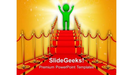 Red Carpet Path First Competiton PowerPoint Templates Ppt Backgrounds For Slides 0113