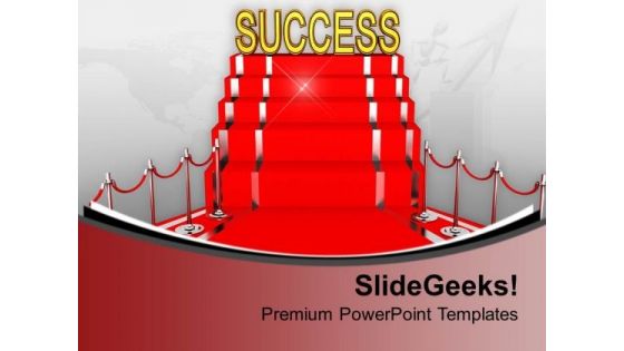 Red Carpet Success Concept Illustration PowerPoint Templates Ppt Backgrounds For Slides 0213