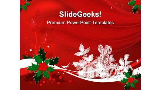 Red Christmas PowerPoint Template 0610