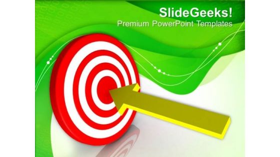Red Dart With Yellow Arrow Shows Target PowerPoint Templates Ppt Backgrounds For Slides 0413 Red Dart With Yellow Arrow Shows Target PowerPoint Templates Ppt Backgrounds For Slides 0413