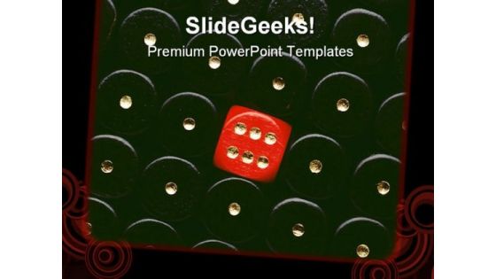 Red Dice Showing Six Game PowerPoint Templates And PowerPoint Backgrounds 0211