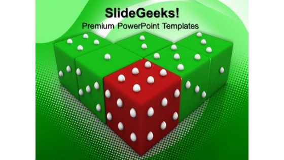 Red Dice Winning Leadership PowerPoint Templates And PowerPoint Themes 0612