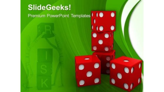 Red Dices Risk Business PowerPoint Templates And PowerPoint Themes 0612