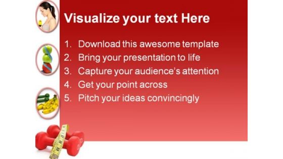 Red Dumbbell Health PowerPoint Themes And PowerPoint Slides 0411