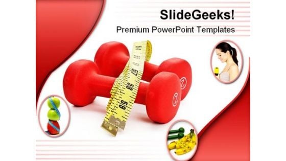 Red Dumbbell Health PowerPoint Themes And PowerPoint Slides 0411