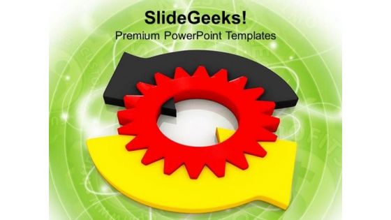 Red Gear Between Arrows PowerPoint Templates Ppt Backgrounds For Slides 0713 Red Gear Between Arrows PowerPoint Templates Ppt Backgrounds For Slides 0713