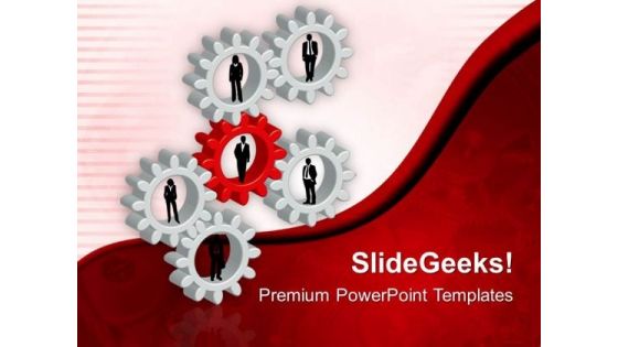 Red Gear Leadership PowerPoint Templates And PowerPoint Themes 0412 Red Gear Leadership PowerPoint Templates And PowerPoint Themes 0412