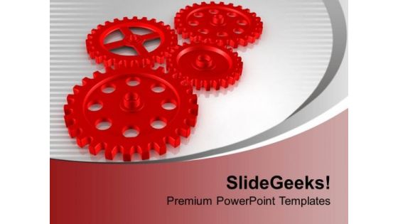 Red Gears For Better Solution PowerPoint Templates Ppt Backgrounds For Slides 0713