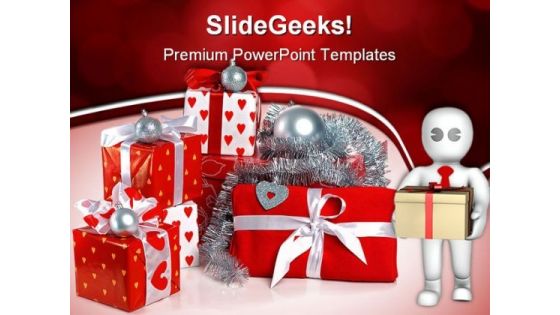 Red Gift Boxes Festival PowerPoint Templates And PowerPoint Backgrounds 0511