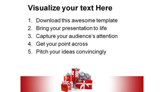 Red Gift Boxes Festival PowerPoint Themes And PowerPoint Slides 0511