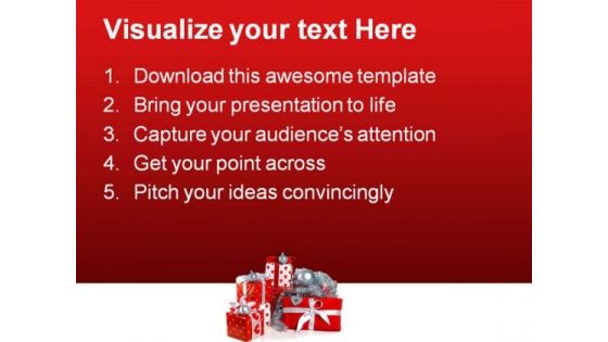 Red Gift Boxes Festival PowerPoint Themes And PowerPoint Slides 0511