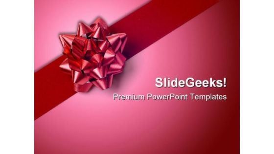 Red Gift Wrap Bow Beauty PowerPoint Themes And PowerPoint Slides 0411