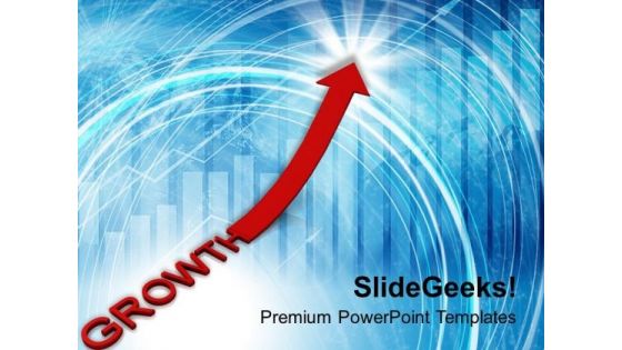 Red Growth Arrow Pointing Up Global PowerPoint Templates Ppt Backgrounds For Slides 0113