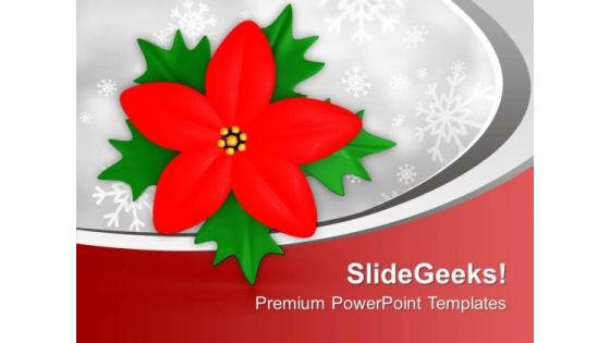 Red Holy Flower On White Background PowerPoint Templates Ppt Backgrounds For Slides 0113