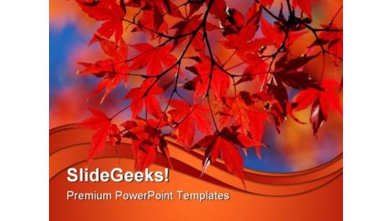 Red Japanese Maple Nature PowerPoint Themes And PowerPoint Slides 0411