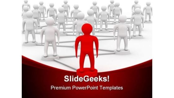 Red Leader Conceptual Teamwork PowerPoint Background And Template 1210