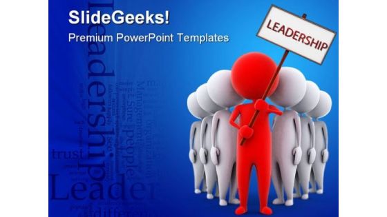 Red Leader Leadership PowerPoint Backgrounds And Templates 1210