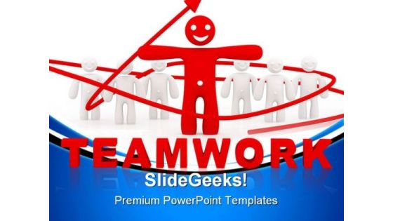 Red Leader Teamwork Leadership PowerPoint Templates And PowerPoint Backgrounds 0811