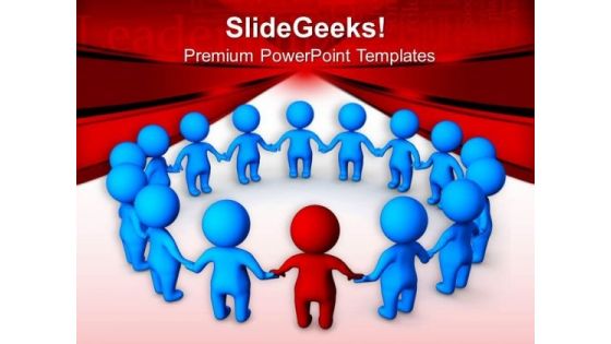 Red Leader With His Blue Team PowerPoint Templates Ppt Backgrounds For Slides 0713