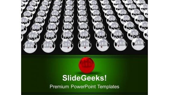 Red Leader With Silver Balls Team PowerPoint Templates Ppt Backgrounds For Slides 0313