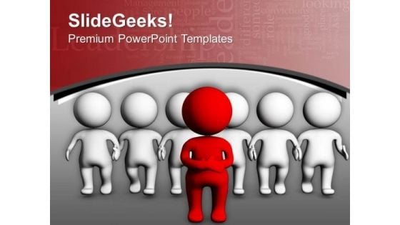 Red Leadership And His Team PowerPoint Templates Ppt Backgrounds For Slides 0713