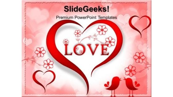 Red Love Heart Abstract PowerPoint Templates And PowerPoint Themes 0512