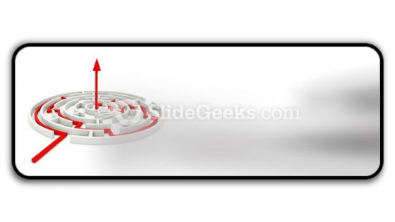 Red Path Across Round Labyrinth PowerPoint Icon R