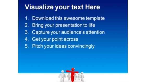 Red Person Leads Leadership PowerPoint Templates And PowerPoint Backgrounds 0611