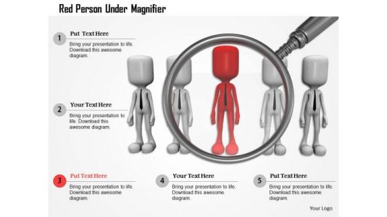 Red Person Under Magnifier PowerPoint Templates Red Person Under Magnifier PowerPoint Templates