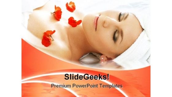 Red Petals Spa With Water Beauty PowerPoint Templates And PowerPoint Backgrounds 0311