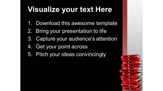 Red Pile Of Books PowerPoint Templates Ppt Backgrounds For Slides 0713