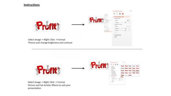 Red Profit Text And 3d Peoples For Growth